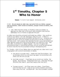 Click here to view or download 1st Timothy 5 "Who to Honor"