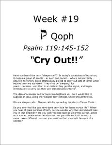 Click here to view or download Week #19 of our Psalm 119 study