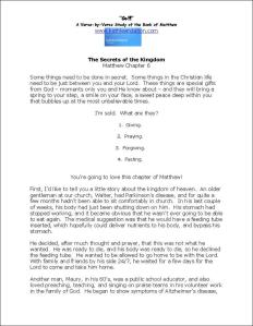 Click here to view or download Matthew Chapter 6