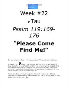 Click here to view or download Week 22 of our Psalm 119 study
