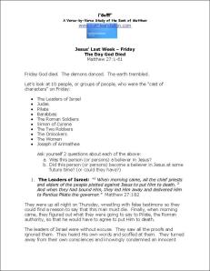 Click here to view or download Matthew 27