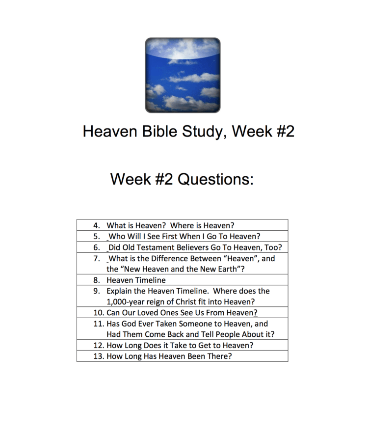 Heaven Bible Study Week #2
